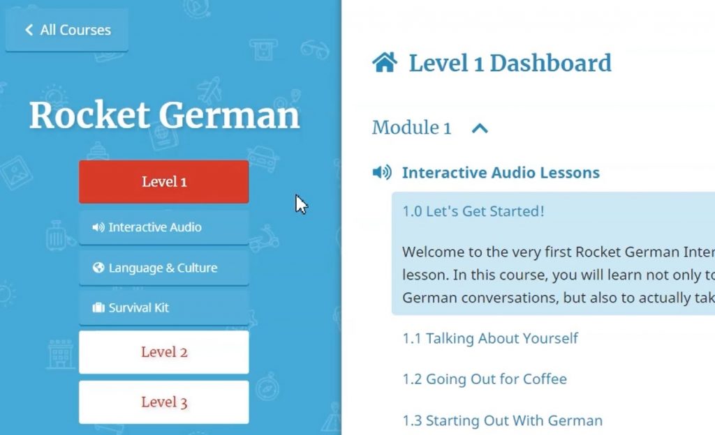 Rocket German online language course
