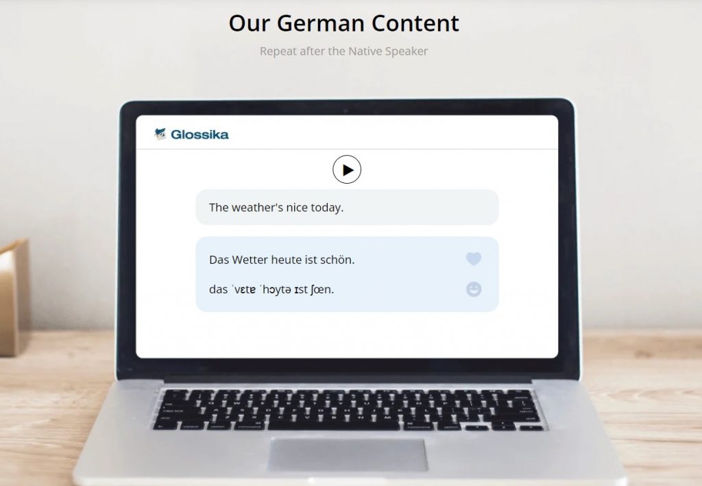 Glossika German course online