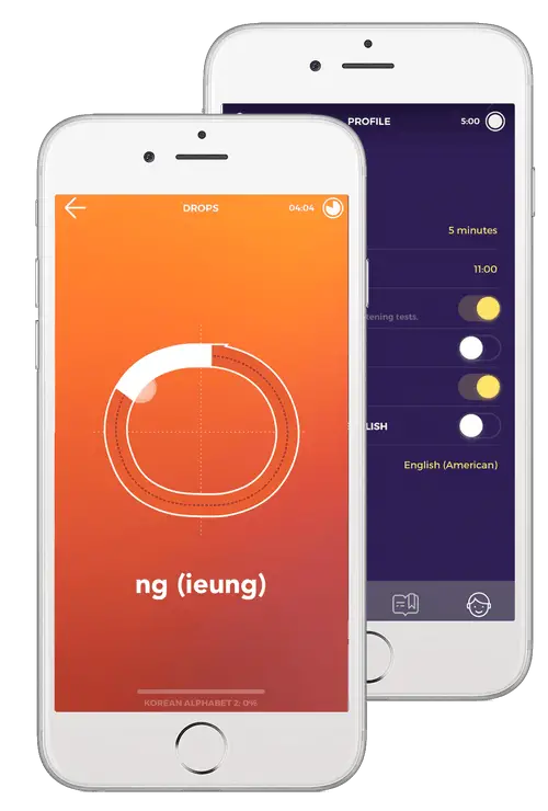 Drops Korean learning app