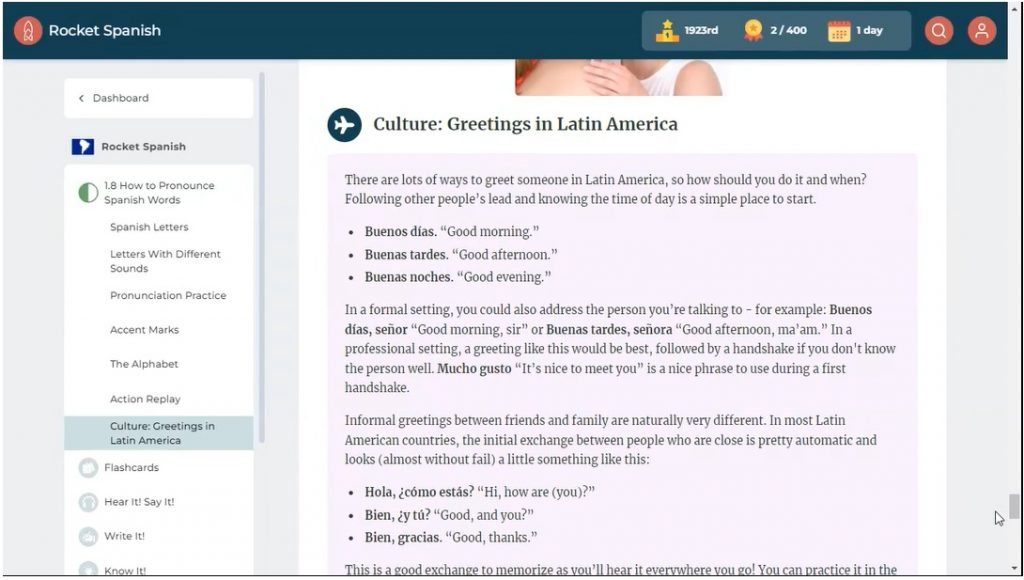 Rocket Languages culture lessons