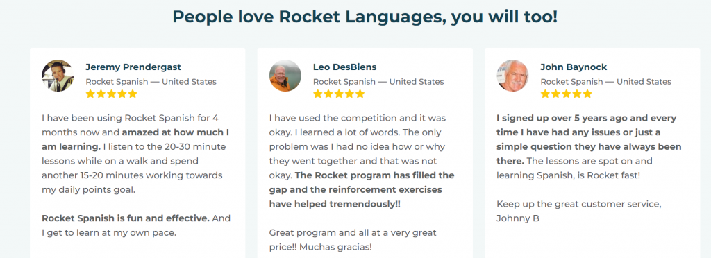 Rocket Languages Spanish learning app.